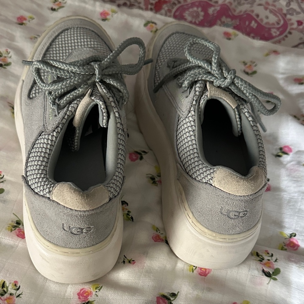 UGG Gray Suede & Mesh Platform Sneakers
